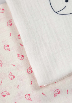 Lot de 2 langes imprimé rose Bébé
