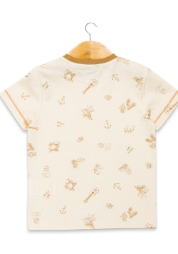 T-shirt grège imprimé Garçon