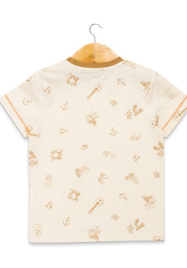 T-shirt grège imprimé Garçon T-shirt grège imprimé Garçon