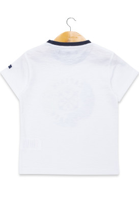 T-shirt blanc Garçon imprimé pirate T-shirt blanc Garçon imprimé pirate