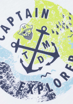T-shirt blanc Garçon imprimé pirate
