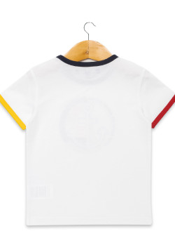 T-shirt blanc imprimé col rond Garçon