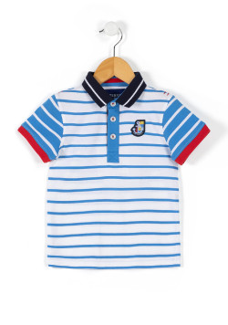 Polo rayé bleu Garçon