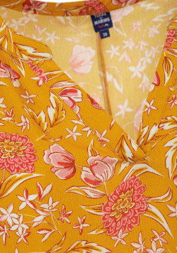 Blouse jaune imprimé floral Femme