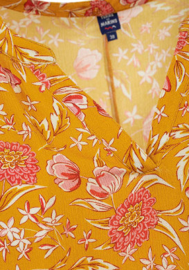 Blouse jaune imprimé floral Femme Blouse jaune imprimé floral Femme