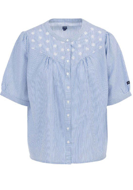 Chemise rayée manches courtes bleu/blanc Femme Chemise rayée manches courtes bleu/blanc Femme