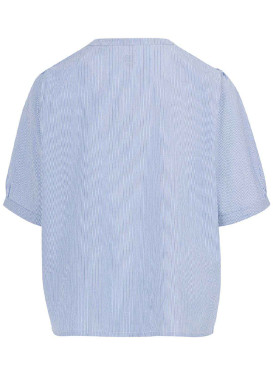 Chemise rayée manches courtes bleu/blanc Femme Chemise rayée manches courtes bleu/blanc Femme