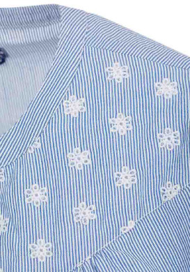 Chemise rayée manches courtes bleu/blanc Femme Chemise rayée manches courtes bleu/blanc Femme