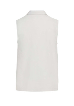 Chemise blanche sans manches en lin Femme
