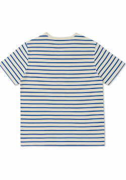 Marinière Homme manches courtes grège rayé bleu