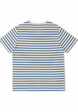 Marinière Homme manches courtes grège rayé bleu