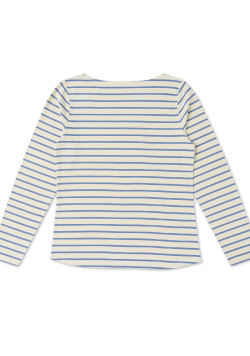 Marinière éco-conçue manches longues grège/bleu Femme