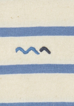 Marinière éco-conçue manches longues grège/bleu Femme