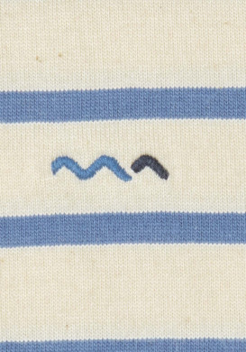 Marinière éco-conçue manches longues grège/bleu Femme Marinière éco-conçue manches longues grège/bleu Femme