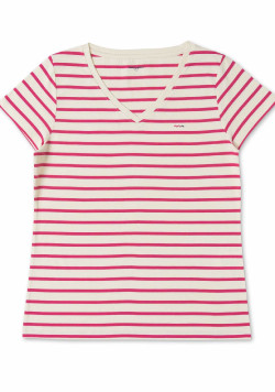 Marinière éco conçue Femme manches courtes rose/blanc