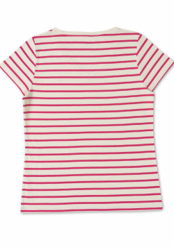 Marinière éco conçue Femme manches courtes rose/blanc