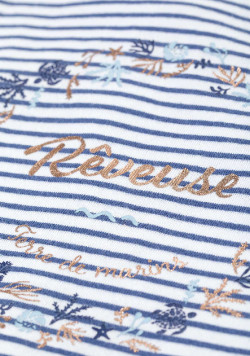 Ensemble Bébé Fille tunique rayée+ legging bleu marine