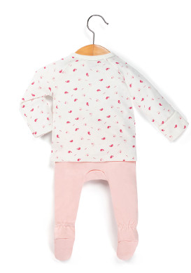 Ensemble Bébé pantalon rose + t-shirt cache coeur Ensemble Bébé pantalon rose + t-shirt cache coeur