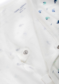 Ensemble Bébé pantalon bleu marine + t-shirt cache coeur