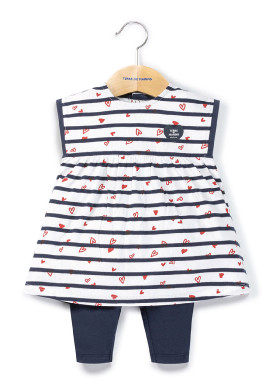 Ensemble Bébé robe rayé + legging Ensemble Bébé robe rayé + legging