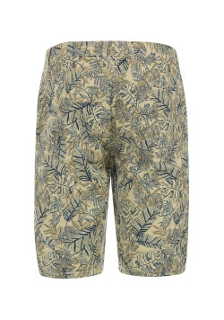 Bermuda Homme imprimé beige/bleu marine en lin
