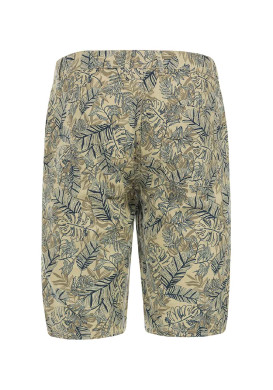 Bermuda Homme imprimé beige/bleu marine en lin Bermuda Homme imprimé beige/bleu marine en lin
