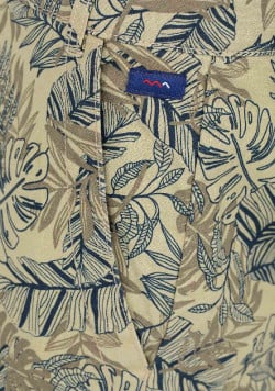 Bermuda Homme imprimé beige/bleu marine en lin