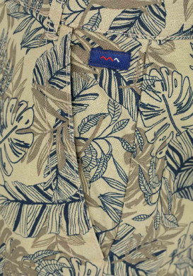 Bermuda Homme imprimé beige/bleu marine en lin Bermuda Homme imprimé beige/bleu marine en lin