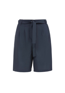 Bermuda long bleu marine en viscose Femme
