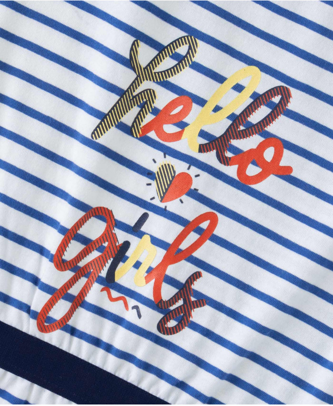 Robe Tunique Courte Style Marin Terre De Marins - Taille 4 (42/44) - Rayée Bleu/blanc - Coton - Occasion TB état