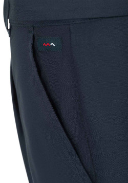 Bermuda long bleu marine en viscose Femme