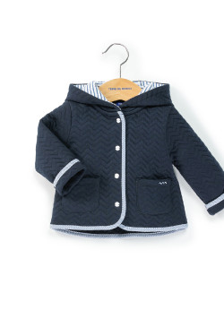 Veste bébé à capuche en molleton bleu marine