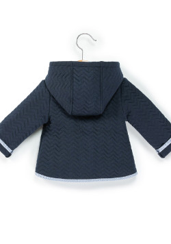 Veste bébé à capuche en molleton bleu marine