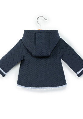 Veste bébé à capuche en molleton bleu marine