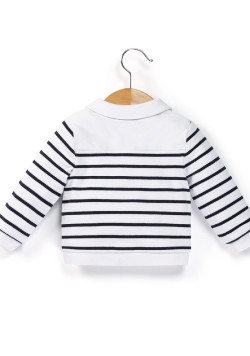 Veste Bébé Fille rayé en molleton col claudine