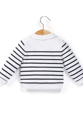 Veste Bébé Fille rayé en molleton col claudine Veste Bébé Fille rayé en molleton col claudine