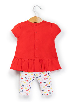Ensemble Bébé Fille tunique rouge + legging