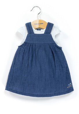 Ensemble Bébé robe à bretelles + body manches courtes Ensemble Bébé robe à bretelles + body manches courtes