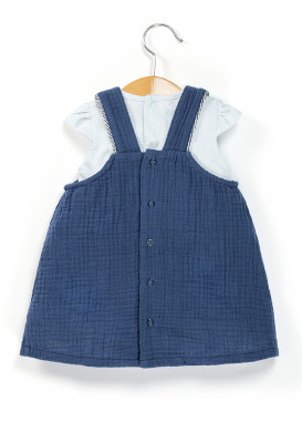 Ensemble Bébé robe à bretelles + body manches courtes Ensemble Bébé robe à bretelles + body manches courtes