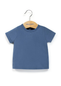 Ensemble Bébé salopette rayée + t-shirt bleu