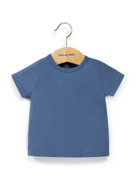 Ensemble Bébé salopette rayée + t-shirt bleu