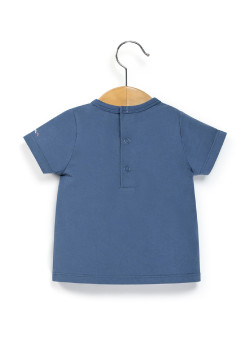 Ensemble Bébé salopette rayée + t-shirt bleu