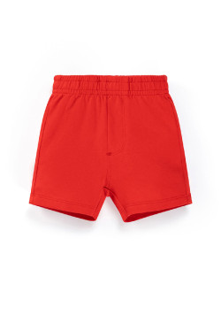 Ensemble Bébé t-shirt rayé + short rouge