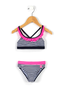 Maillot de bain 2 pièces Fille rayé bicolore
