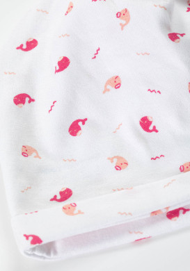 Boite cadeau Bébé Bonnet + chaussons + mouffles coloris imprimé rose Boite cadeau Bébé Bonnet + chaussons + mouffles coloris imprimé rose