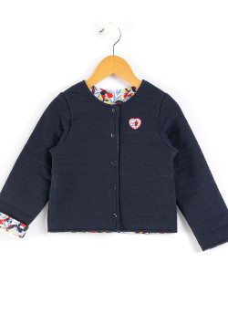 Veste réversible bleu marine Fille