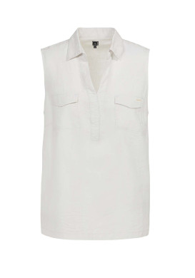 Chemise blanche sans manches en lin Femme Chemise blanche sans manches en lin Femme
