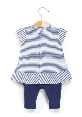 Ensemble Bébé Fille tunique rayée+ legging bleu marine Ensemble Bébé Fille tunique rayée+ legging bleu marine
