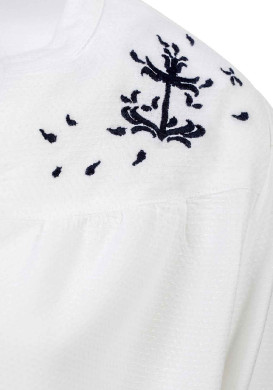 Chemise blanche Femme avec broderie CHEMISE CHEMISIER MC BLANC OPTIQUE EVOE