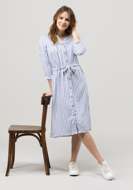 Robe rayée manches 3/4 Femme Robe rayée manches 3/4 Femme